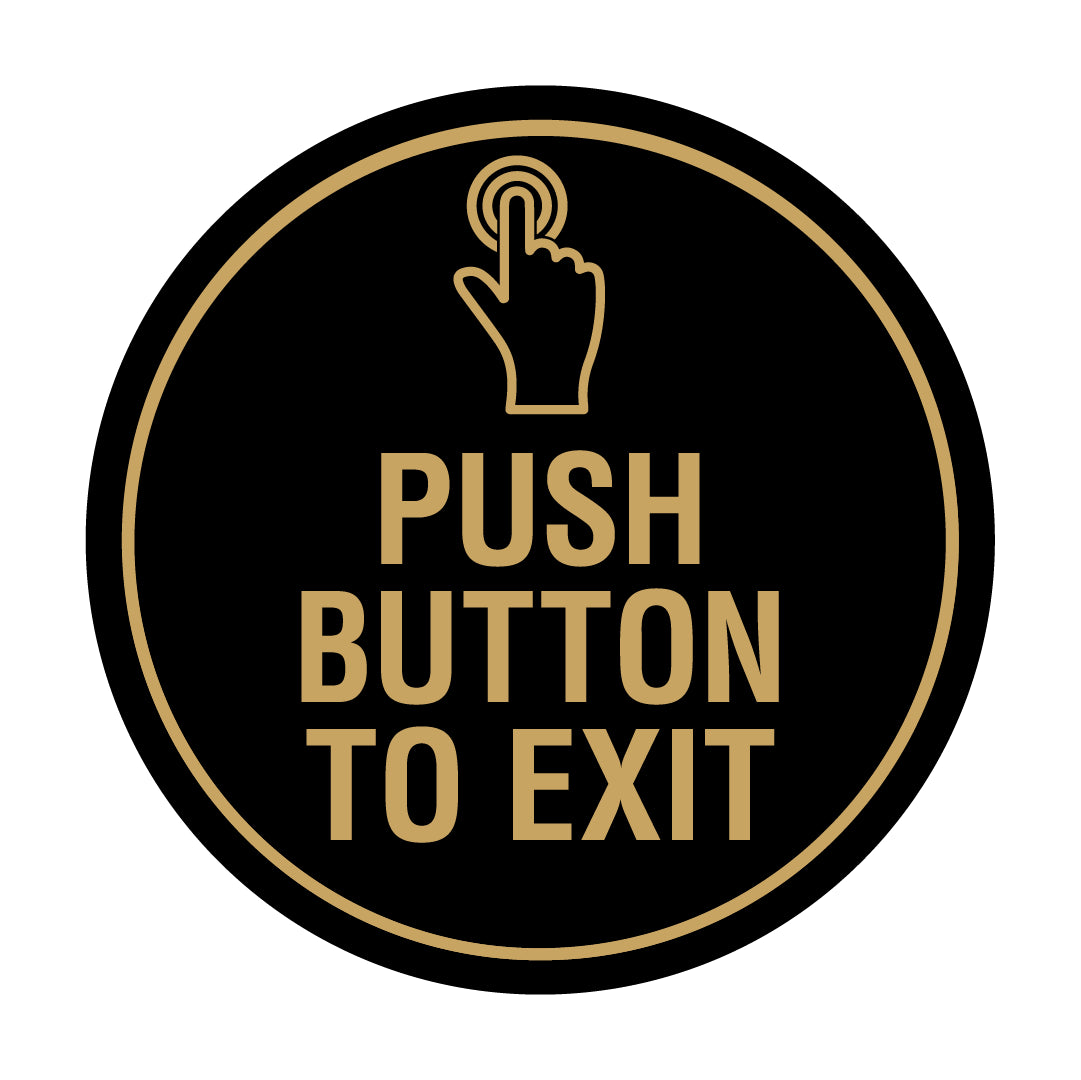 Signs ByLITA Circle Push Button To Exit Wall or Door Sign