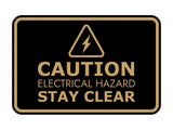 Signs ByLITA Classic Framed Caution: Electrical Hazard - Stay Clear Door or Wall Sign Easy Installation | Health And Safety | Building And Warning Signs