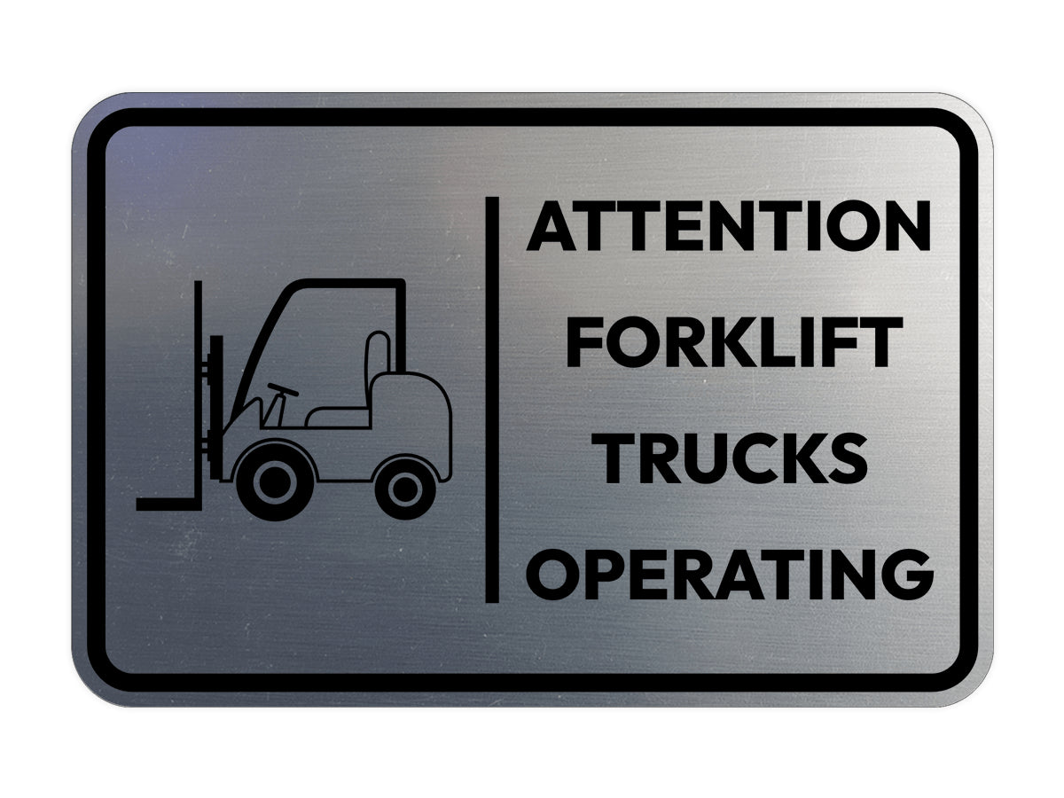 Signs ByLITA Classic Framed Attention! Forklift Trucks Operating Door or Wall Sign Easy Installation | Health And Safety | Building And Hospitality Signs