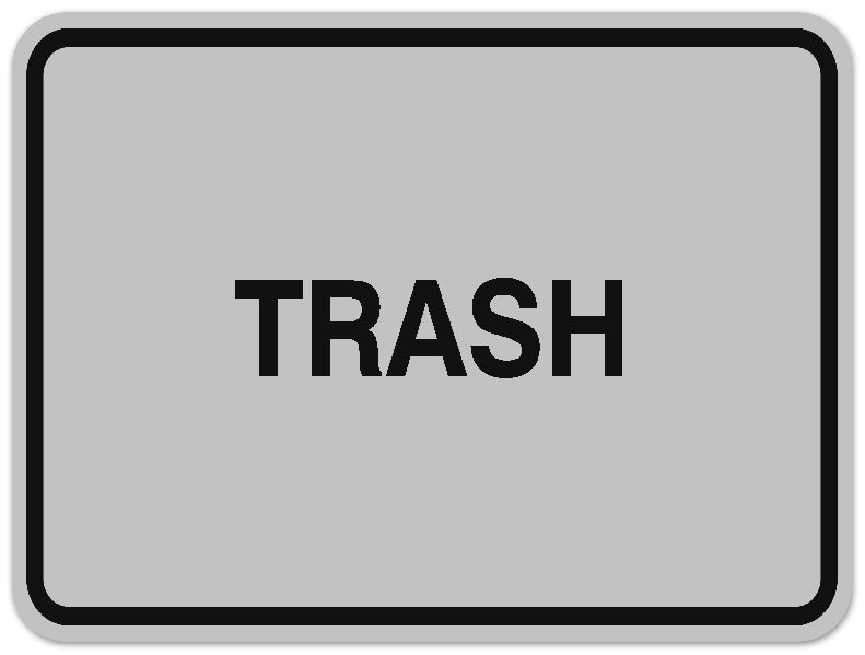 Signs ByLITA Classic Framed TRASH Door or Wall Sign Durable ABS Plastic | Laser Engraved | Easy Installation | Elegant Design