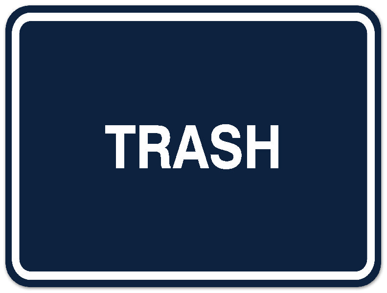 Signs ByLITA Classic Framed TRASH Door or Wall Sign Durable ABS Plastic | Laser Engraved | Easy Installation | Elegant Design
