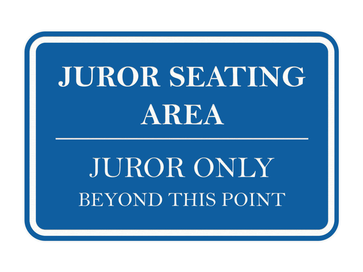 Signs ByLITA Classic Framed Juror Seating Area. Juror Only Beyond This Point Door or Wall Sign Durable ABS Plastic | Laser Engraved | Easy Installation | Courtroom