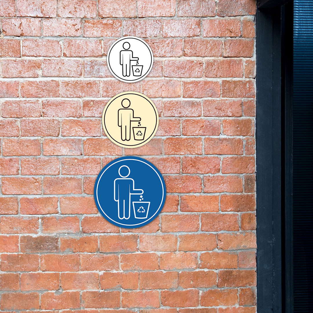 Signs ByLITA Circle Please Recycle Graphic Door or Wall Sign | Easy Installation | Durable Construction | Promote Health And Safety | Caution Warning Sign for Home, Business and Office Spaces