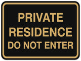 Signs ByLITA Classic Framed PRIVATE RESIDENCE DO NOT ENTER Door or Wall Sign Durable ABS Plastic | Laser Engraved | Easy Installation | Elegant Design