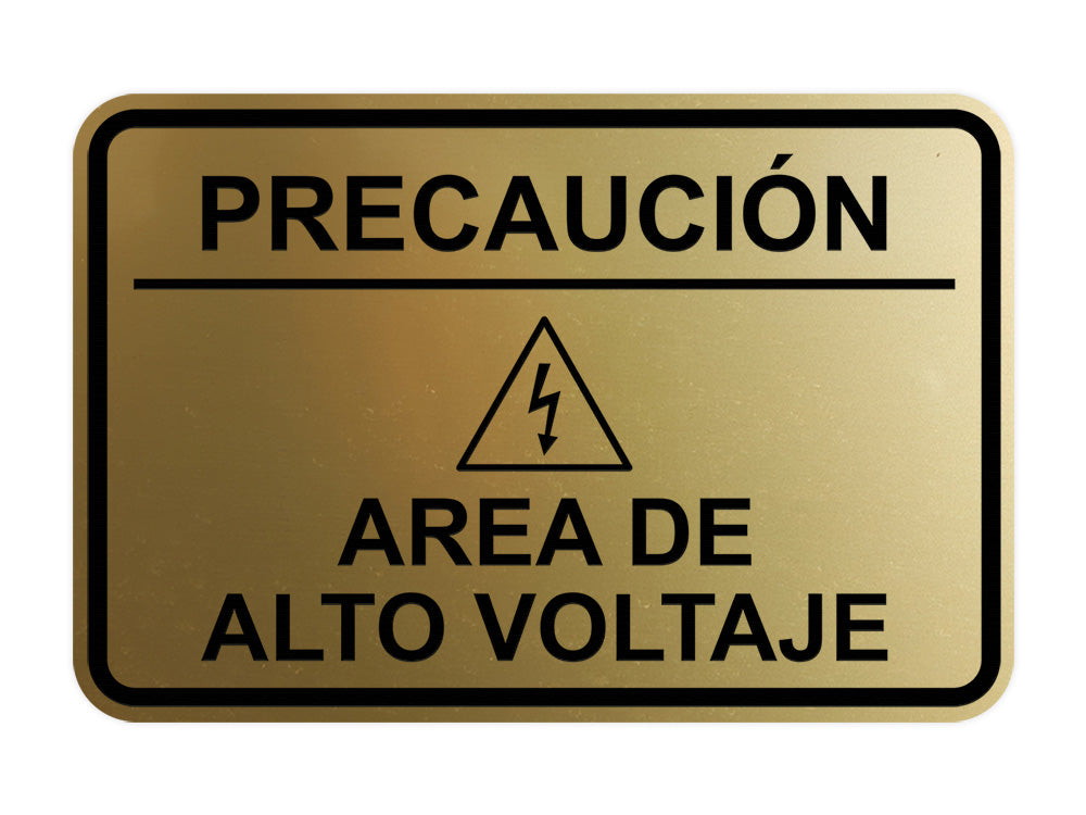 Signs ByLITA Classic Framed Precaución Area de Alto Voltaje Door or Wall Sign Easy Installation | Health And Safety | Building And Hospitality