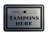 Signs ByLITA Classic Framed Tampons Here Vintage Bathroom Wall or Door Sign