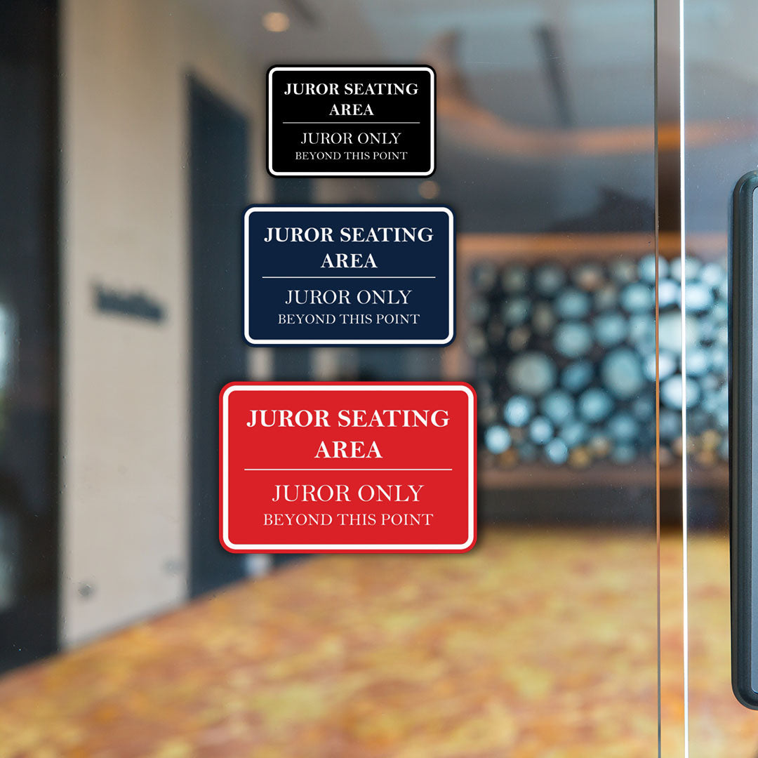 Signs ByLITA Classic Framed Juror Seating Area. Juror Only Beyond This Point Door or Wall Sign Durable ABS Plastic | Laser Engraved | Easy Installation | Courtroom