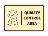 Signs ByLITA Classic Framed Quality Control Area Door or Wall Sign Easy Installation | Health And Safety | Building And Hospitality Signs