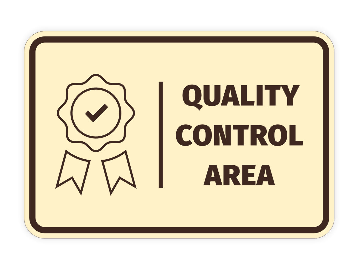 Signs ByLITA Classic Framed Quality Control Area Door or Wall Sign Easy Installation | Health And Safety | Building And Hospitality Signs