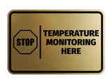 Signs ByLITA Classic Framed Stop! Temperature Monitoring Here Door or Wall Sign Easy Installation | Health And Safety | Building And Hospitality Signs