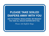 Signs ByLITA Classic Framed Please Take Soiled Diapers With You Wall or Door Sign