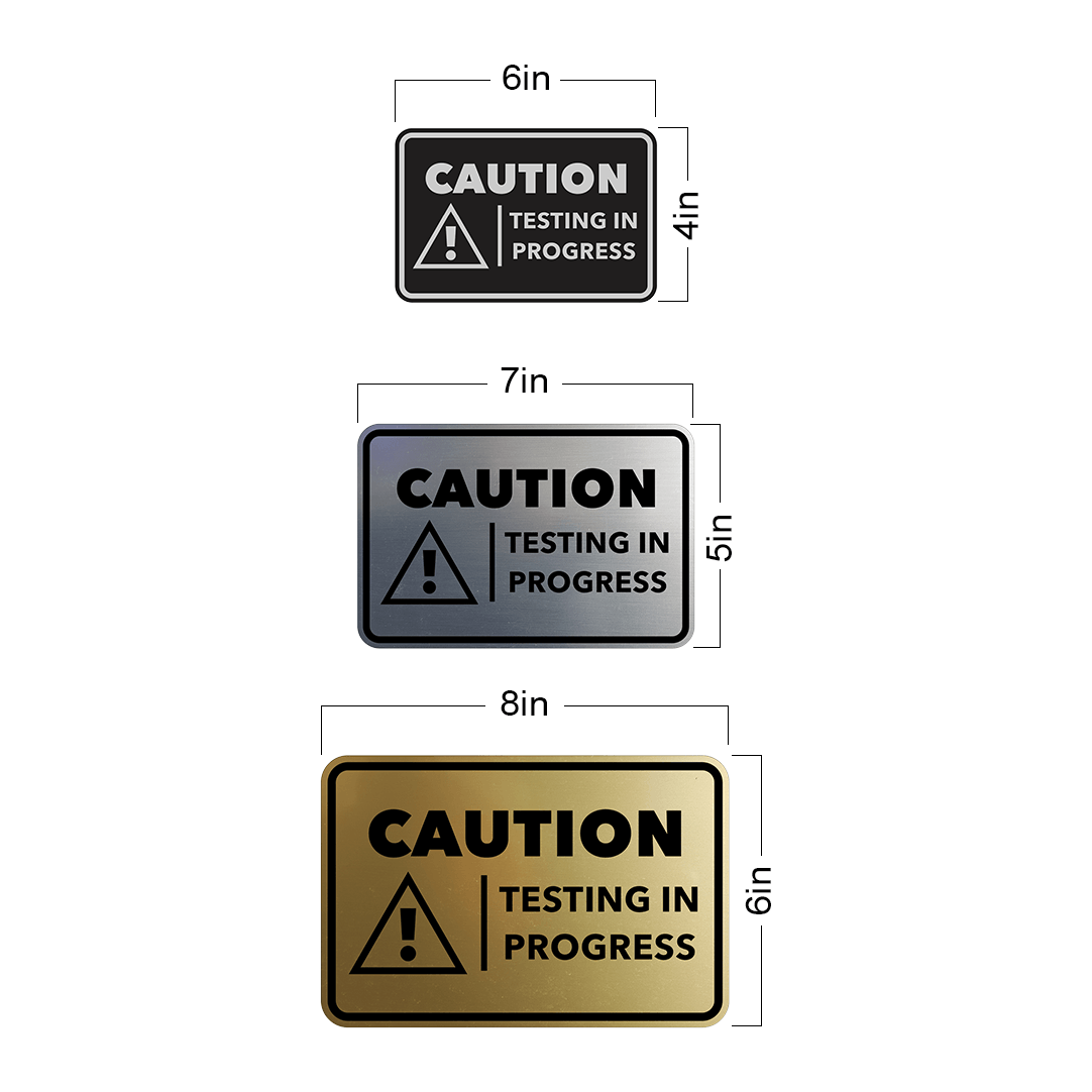 Signs ByLITA Classic Framed Caution Testing In Progress Door or Wall Sign Easy Installation | Health And Safety | Building And Hospitality Signs