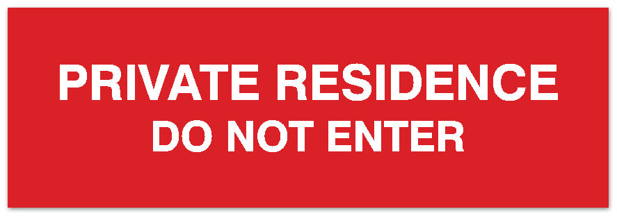 Signs ByLITA Basic Private Residence Do Not Enter Sign - Laser-Engraved Lettering | Durable ABS Plastic | Vibrant Colors | Powerful Foam Tape