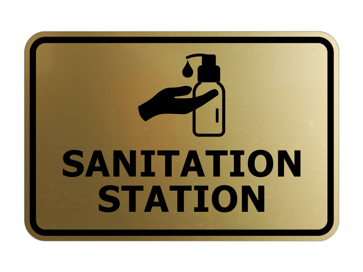 Signs ByLITA Classic Framed Sanitation Station Door or Wall Sign Easy Installation | Health And Safety | Building And Hospitality Signs
