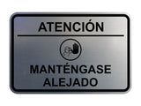 Signs ByLITA Classic Framed Atención: Mantengase Alejado Door or Wall Sign Easy Installation | Health And Safety | Building And Hospitality