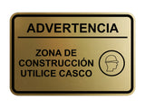 Signs ByLITA Classic Framed Advertencia Zona de construcción Utilice casco Door or Wall Sign Easy Installation | Health And Safety | Building And Hospitality
