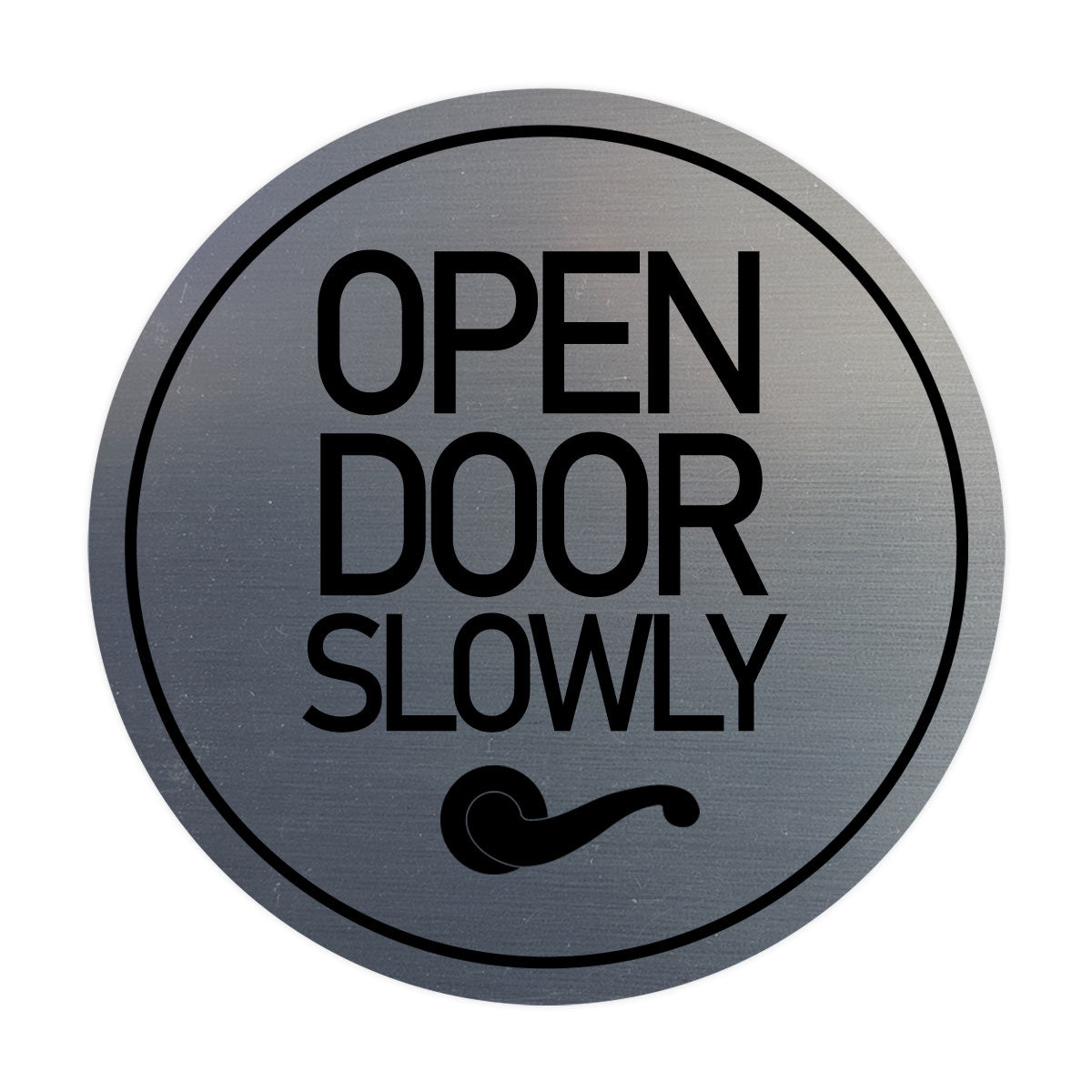 Signs ByLITA Circle Open Door Slowly Wall or Door Sign