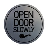 Signs ByLITA Circle Open Door Slowly Wall or Door Sign