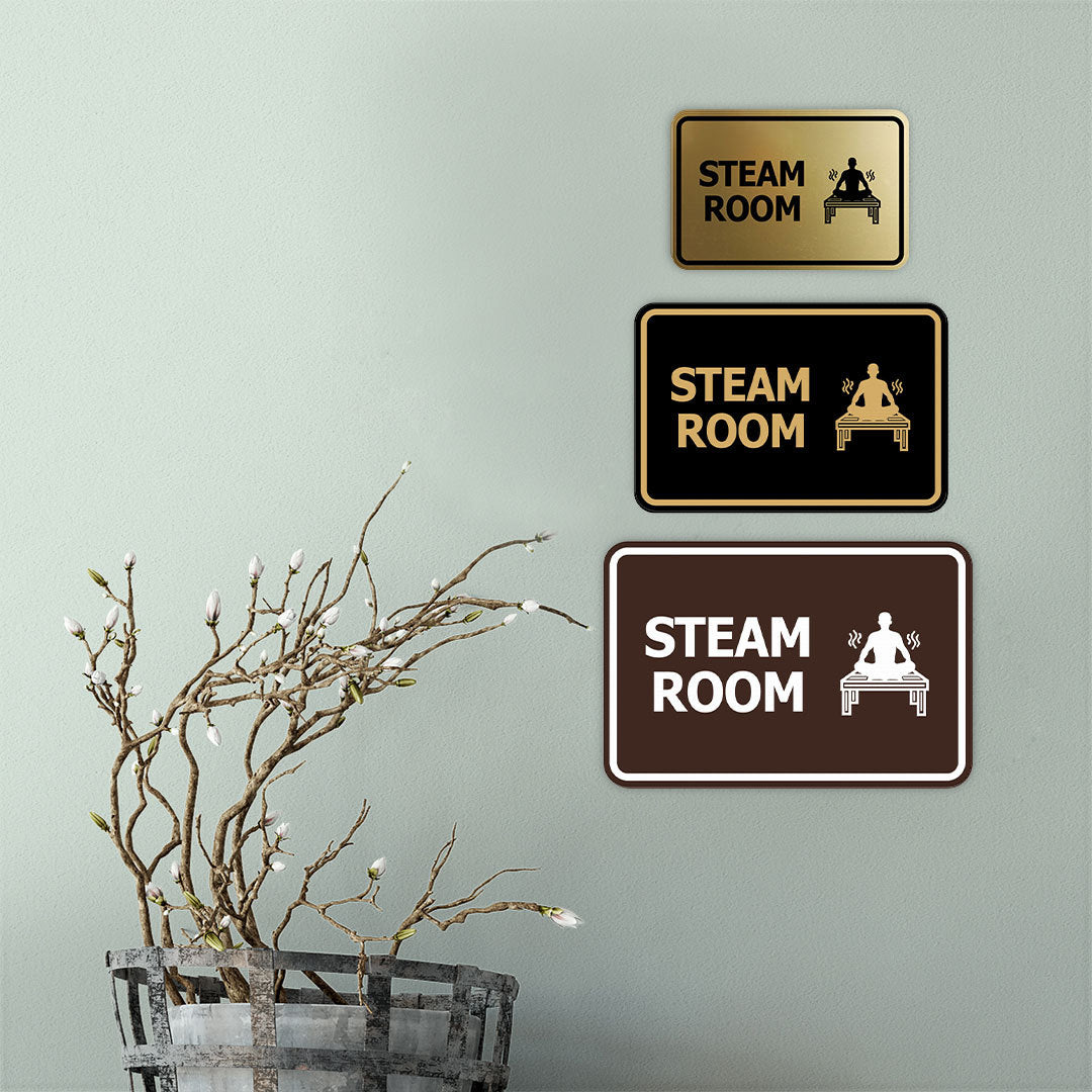 Signs ByLITA Classic Framed Steam Room Wall or Door Sign