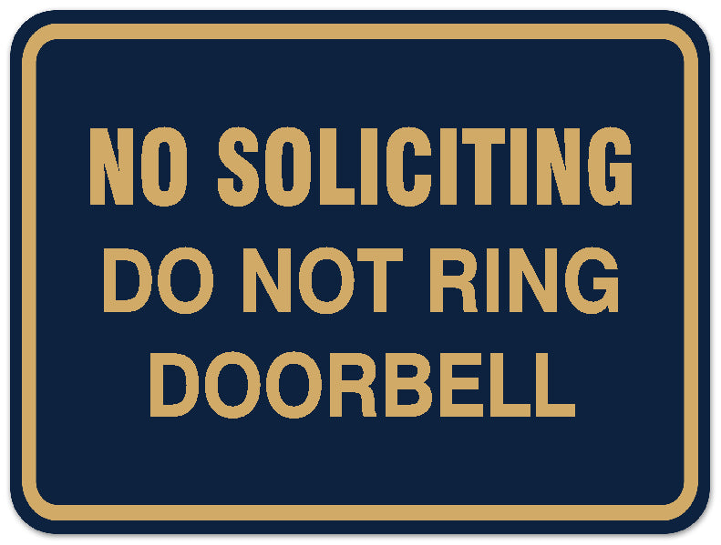 Signs ByLITA Classic Framed NO SOLICITING DO NOT RING DOORBELL Door or Wall Sign Durable ABS Plastic | Laser Engraved | Easy Installation | Elegant Design