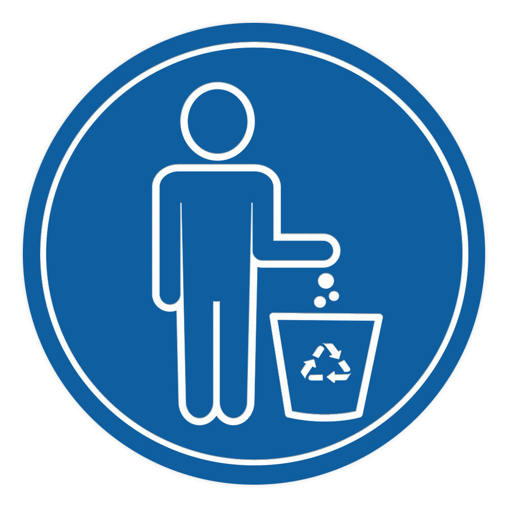 Signs ByLITA Circle Please Recycle Graphic Door or Wall Sign | Easy Installation | Durable Construction | Promote Health And Safety | Caution Warning Sign for Home, Business and Office Spaces