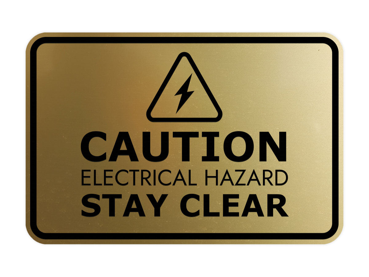 Signs ByLITA Classic Framed Caution: Electrical Hazard - Stay Clear Door or Wall Sign Easy Installation | Health And Safety | Building And Warning Signs