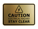 Signs ByLITA Classic Framed Caution: Electrical Hazard - Stay Clear Door or Wall Sign Easy Installation | Health And Safety | Building And Warning Signs