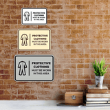 Signs ByLITA Classic Framed Protective Clothing Must Be Worn In This Area Door or Wall Sign Easy Installation | Health And Safety | Building And Hospitality Signs