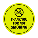 Signs ByLITA Circle Thank you for not smoking Sign with Adhesive Tape, Mounts On Any Surface, Weather Resistant, Indoor/Outdoor Use