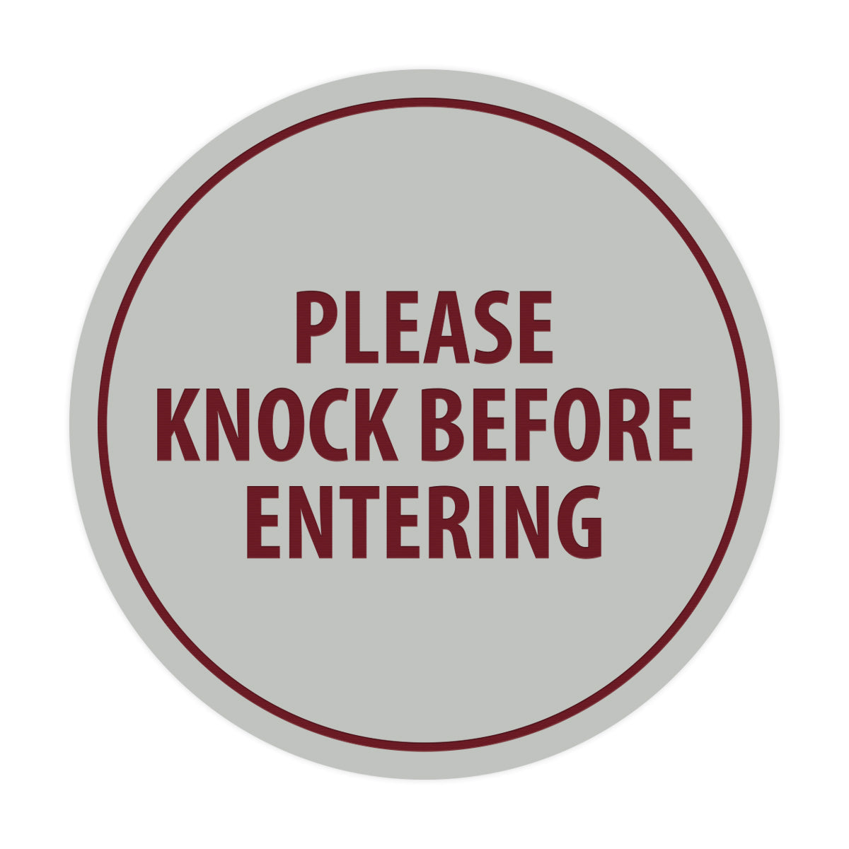 Signs ByLITA Circle Please Knock Before Entering Sign