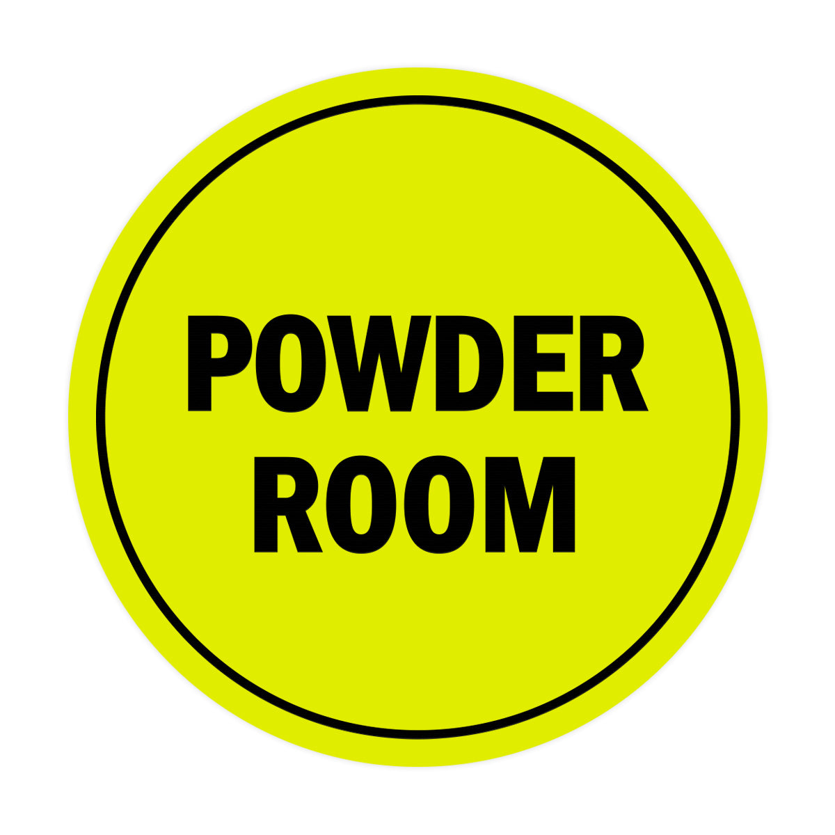 Signs ByLITA Circle Powder Room Sign