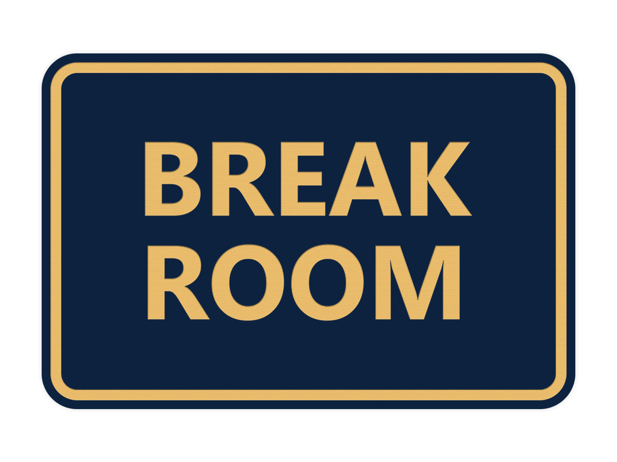 Signs ByLITA Classic Framed Break Room Sign