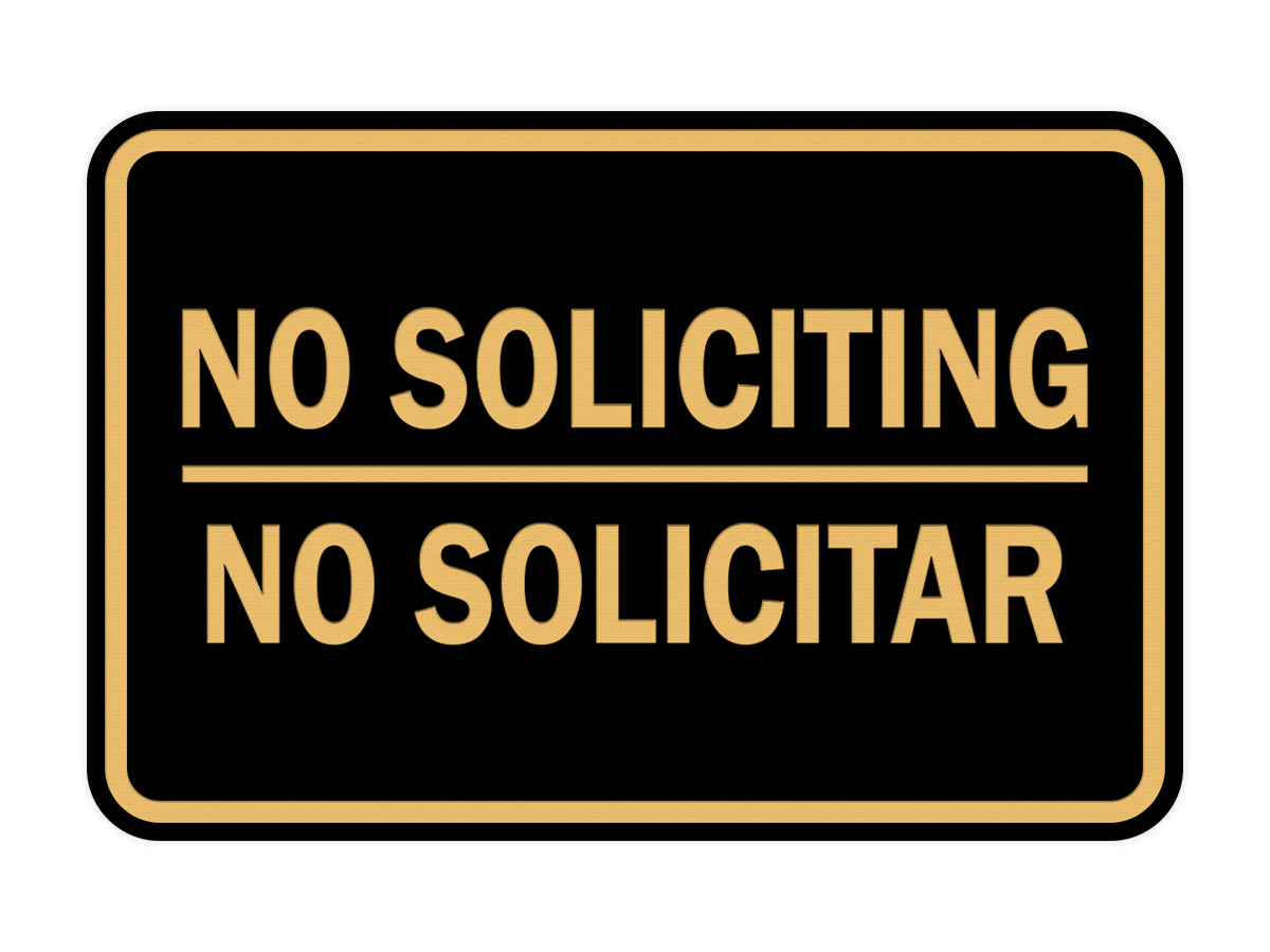 Signs ByLITA Classic Framed No Soliciting No Solicitar Sign