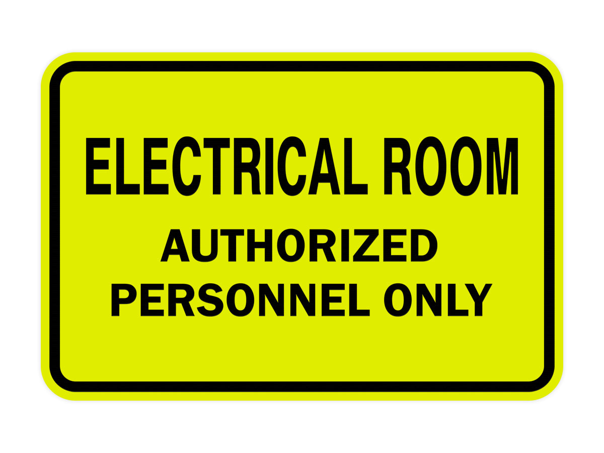 Signs ByLITA Classic Framed ELECTRICAL ROOM AUTHORIZED PERSONNEL ONLY Sign