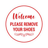 Signs ByLITA Circle Welcome Please Remove Your Shoes Sign