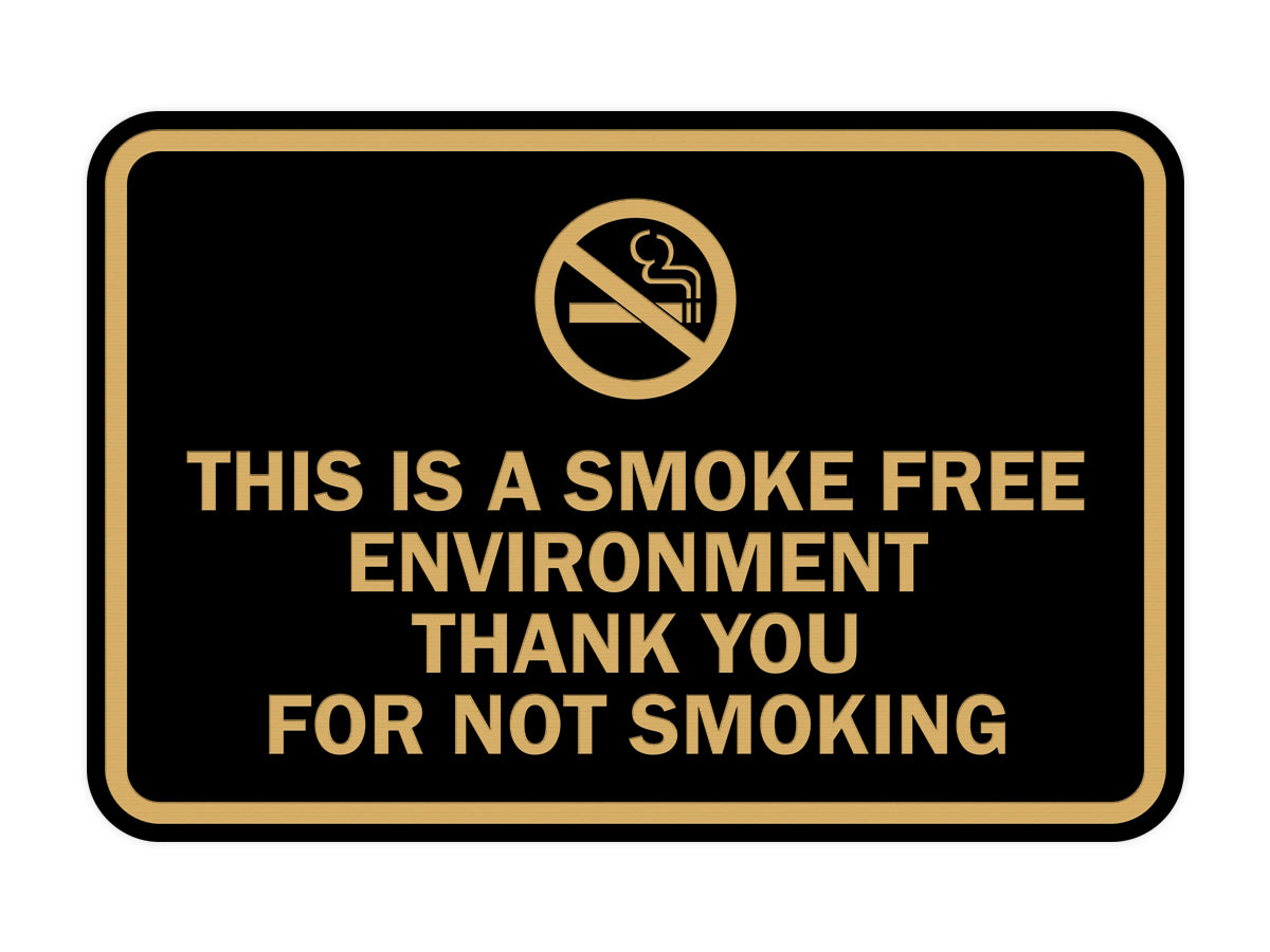 Signs ByLITA Classic Framed This is a Smoke Free Env Thank you for not smoking Sign