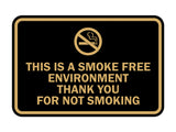 Signs ByLITA Classic Framed This is a Smoke Free Env Thank you for not smoking Sign