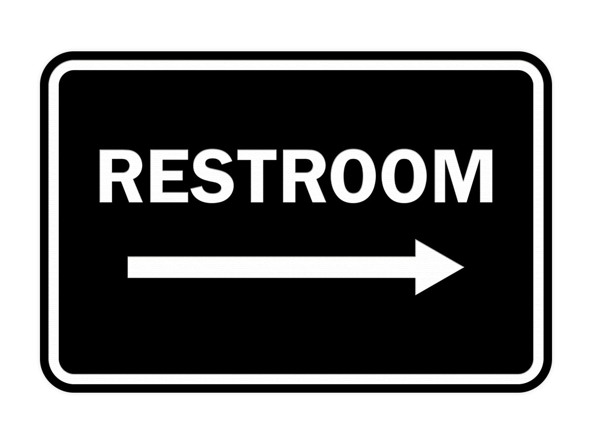 Signs ByLITA Classic Framed Restroom Directional Right Arrow