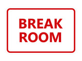 Signs ByLITA Classic Framed Break Room Sign
