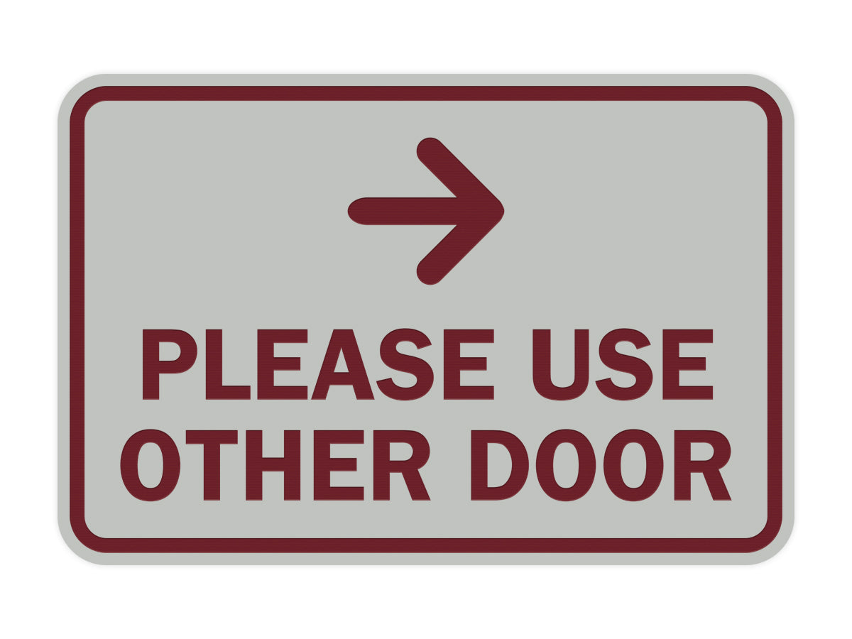 Signs ByLITA Classic Framed Please Use Other Door Right Arrow Sign