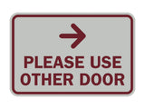 Signs ByLITA Classic Framed Please Use Other Door Right Arrow Sign