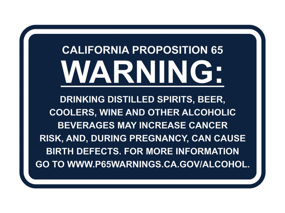 Signs ByLITA Classic Framed California Proposition 65 Sign Alcoholic Beverages