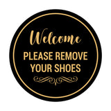 Signs ByLITA Circle Welcome Please Remove Your Shoes Sign