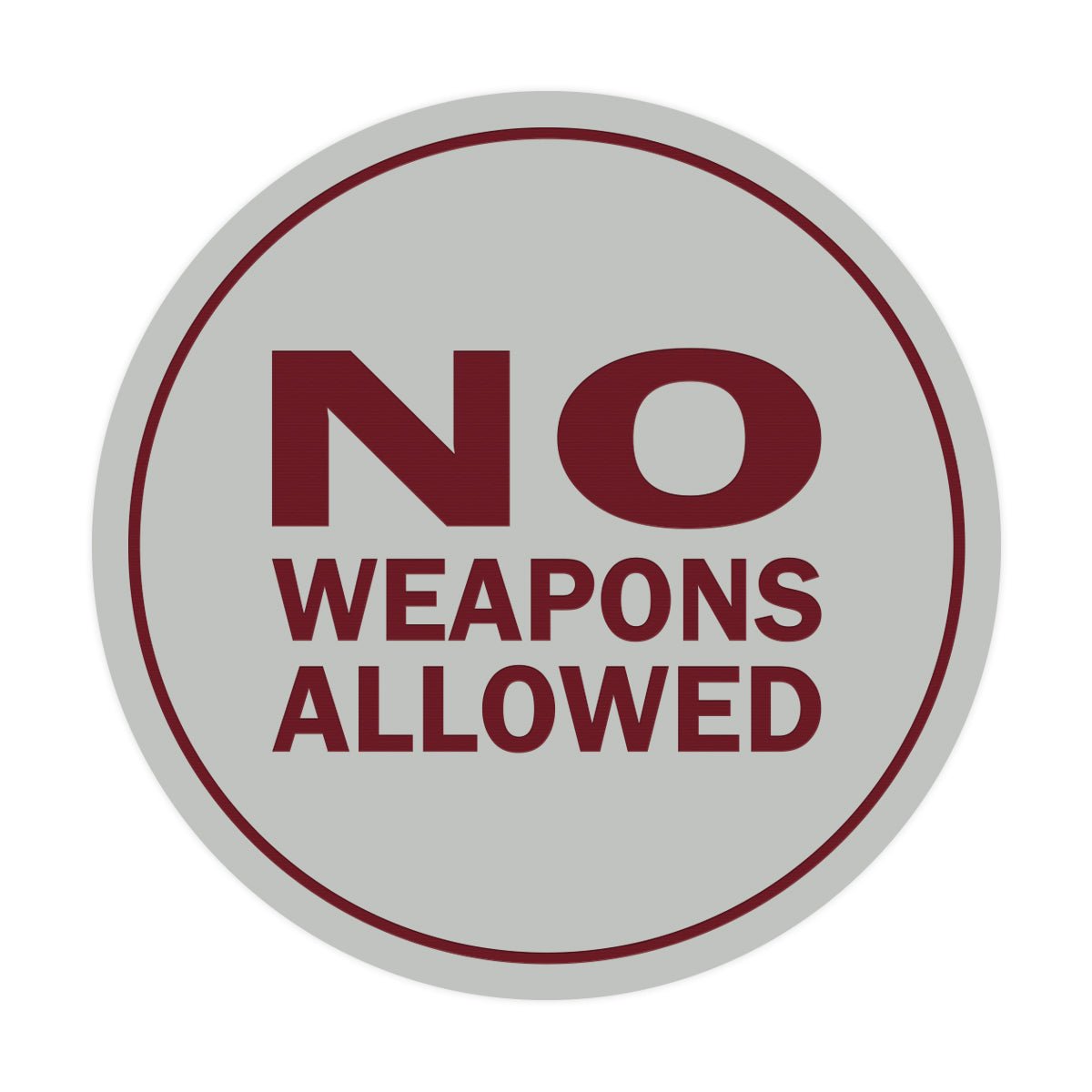 Signs ByLITA Circle No Weapons Allowed Sign