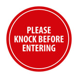 Signs ByLITA Circle Please Knock Before Entering Sign