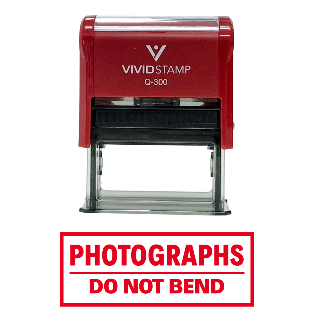 Photographs Do Not Bend Self Inking Rubber Stamp