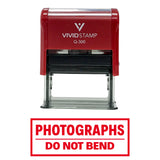 Photographs Do Not Bend Self Inking Rubber Stamp