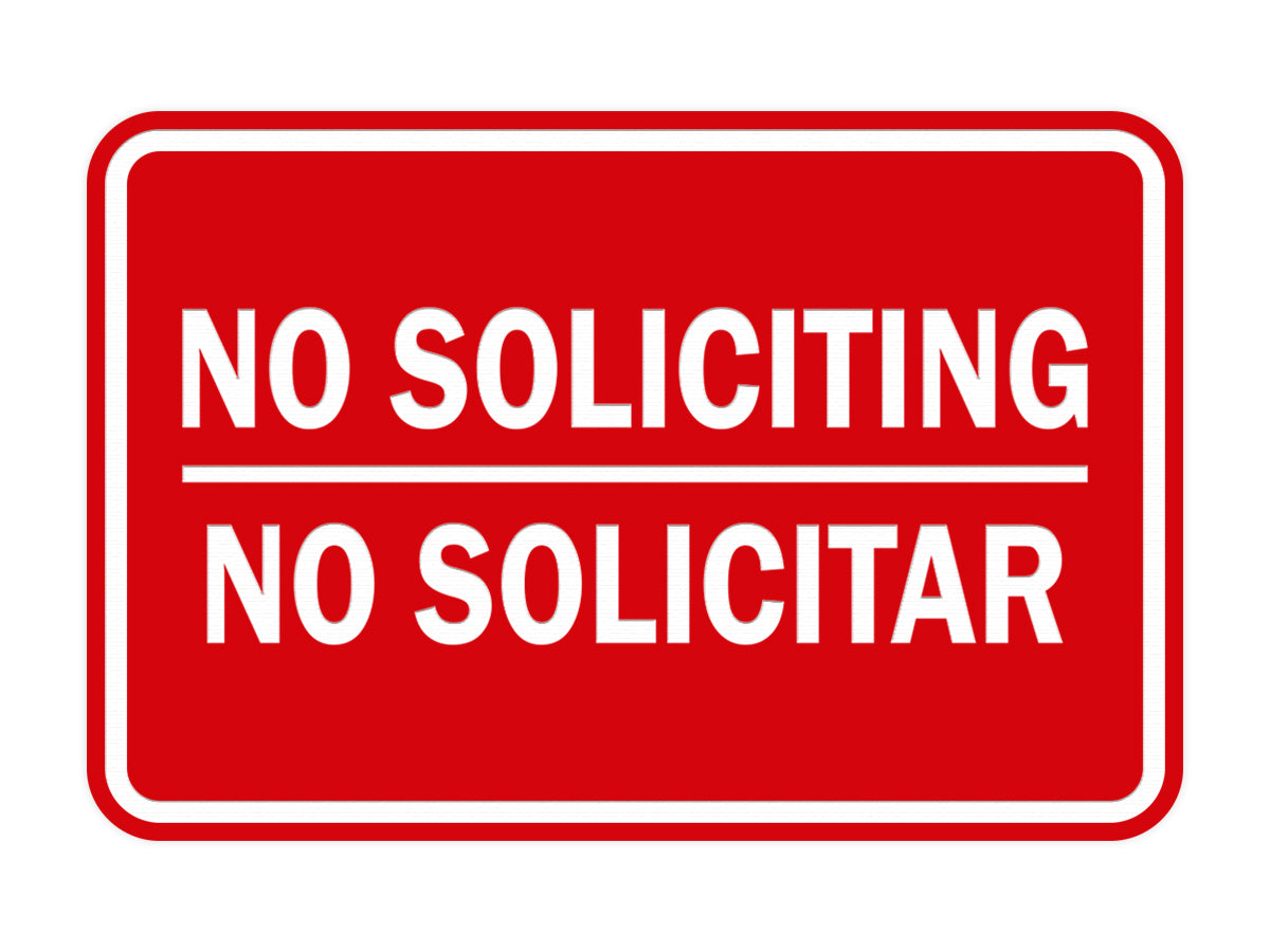 Signs ByLITA Classic Framed No Soliciting No Solicitar Sign