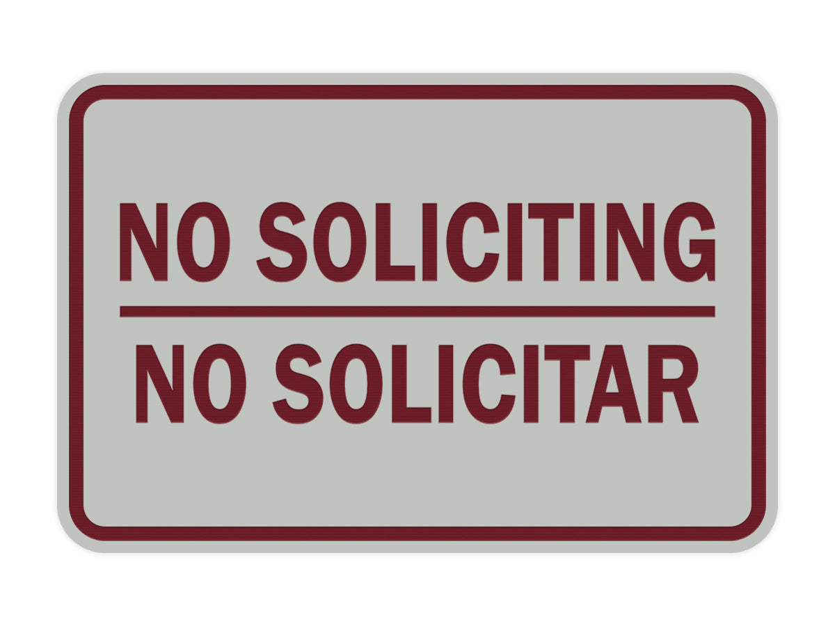 Signs ByLITA Classic Framed No Soliciting No Solicitar Sign