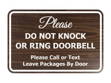 Signs ByLITA Classic Framed DO NOT KNOCK OR RING DOORBELL